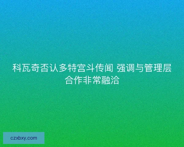科瓦奇否认多特宫斗传闻 强调与管理层合作非常融洽